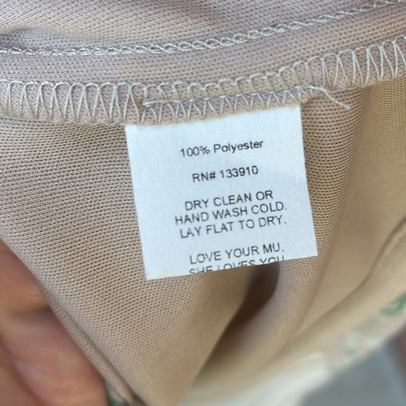 Show Me Your MuMu Reese Ruffle Chiffon Midi Dress Beige Floral Size Extra Small - Picture 8 of 10